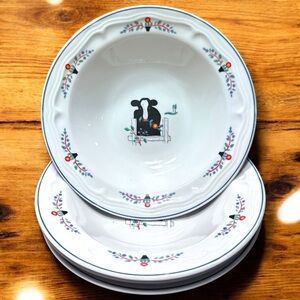 Vintage Oneida Farm Friends Stoneware Bowls – Set of 4 – Farmhouse Cottagecore